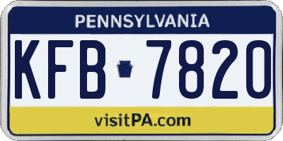 PA license plate KFB7820