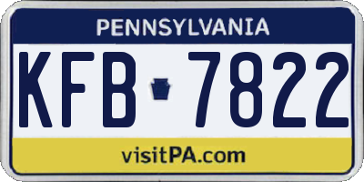 PA license plate KFB7822