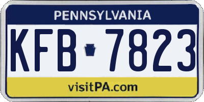 PA license plate KFB7823