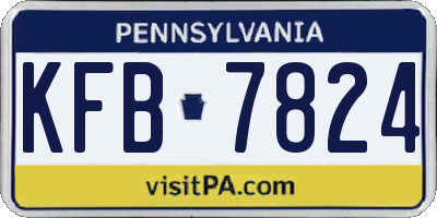 PA license plate KFB7824