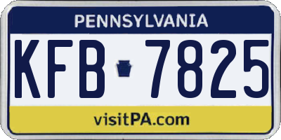 PA license plate KFB7825