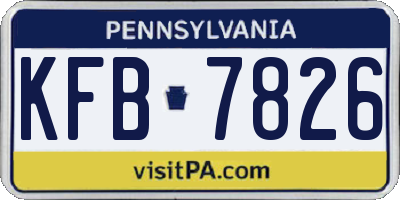 PA license plate KFB7826