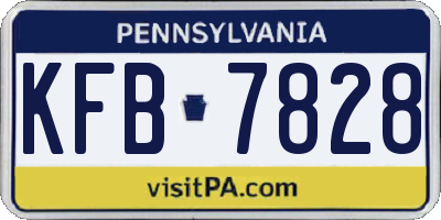 PA license plate KFB7828