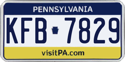PA license plate KFB7829
