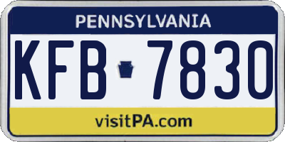 PA license plate KFB7830