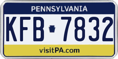PA license plate KFB7832