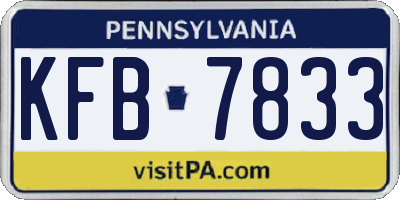 PA license plate KFB7833