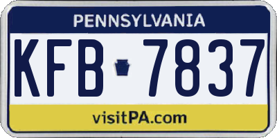 PA license plate KFB7837