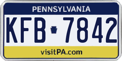 PA license plate KFB7842