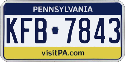 PA license plate KFB7843
