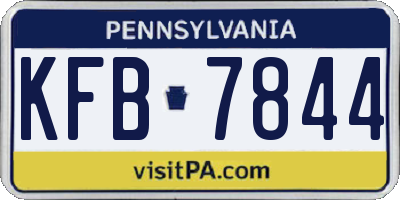 PA license plate KFB7844
