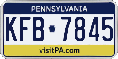 PA license plate KFB7845