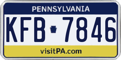 PA license plate KFB7846