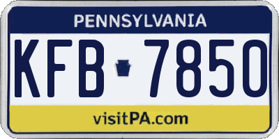 PA license plate KFB7850