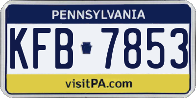 PA license plate KFB7853