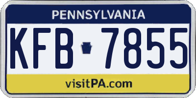 PA license plate KFB7855