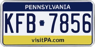 PA license plate KFB7856