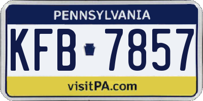 PA license plate KFB7857