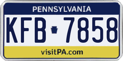 PA license plate KFB7858