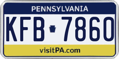 PA license plate KFB7860