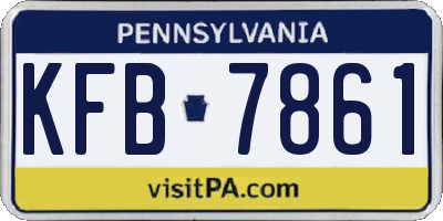 PA license plate KFB7861