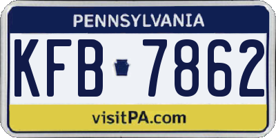 PA license plate KFB7862