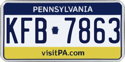 PA license plate KFB7863