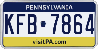 PA license plate KFB7864