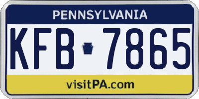 PA license plate KFB7865