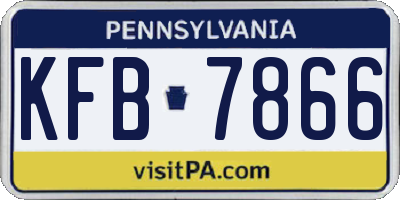 PA license plate KFB7866