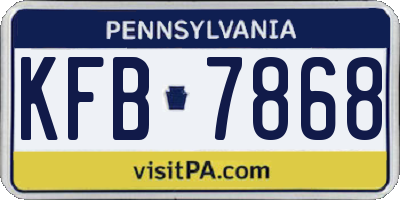 PA license plate KFB7868