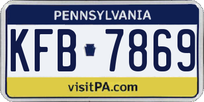 PA license plate KFB7869