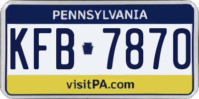 PA license plate KFB7870