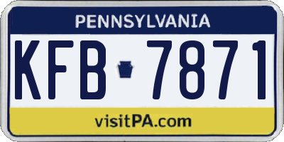 PA license plate KFB7871