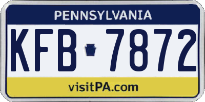 PA license plate KFB7872