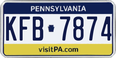 PA license plate KFB7874