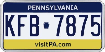 PA license plate KFB7875