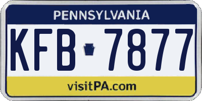 PA license plate KFB7877