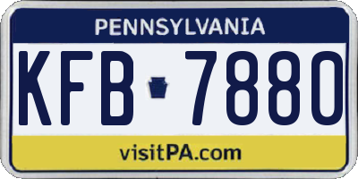 PA license plate KFB7880