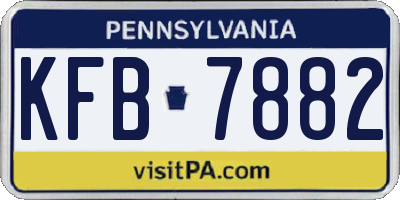 PA license plate KFB7882