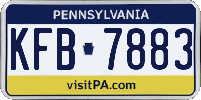 PA license plate KFB7883