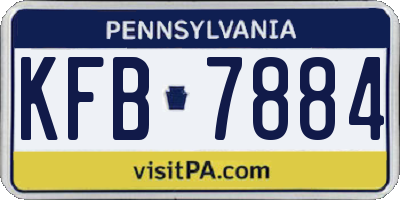 PA license plate KFB7884