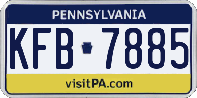 PA license plate KFB7885