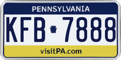 PA license plate KFB7888