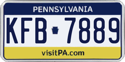 PA license plate KFB7889
