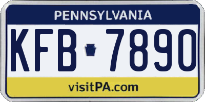 PA license plate KFB7890