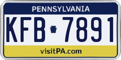 PA license plate KFB7891