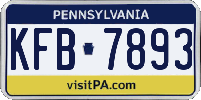 PA license plate KFB7893