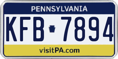 PA license plate KFB7894
