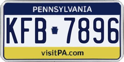 PA license plate KFB7896